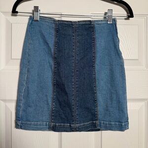 PacSun Two-Tone Denim Mini Skirt - Light and Dark Blue
